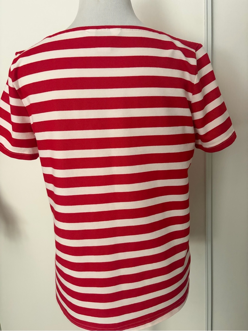 Liz Claiborne Red and Cream Striped Tee - Picture 3 of 5